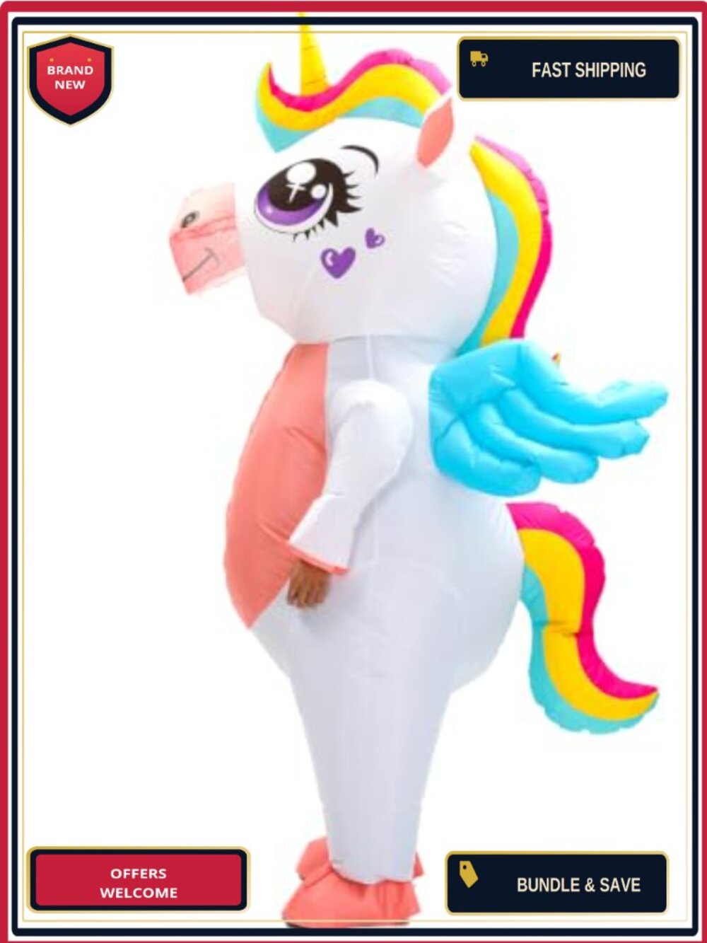 Adult Inflatable Unicorn Costume Halloween Blow Up Suit